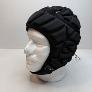 Surim Guardian Soft Padded Helmet Black Football Lacrosse Rugby Headgear, Large